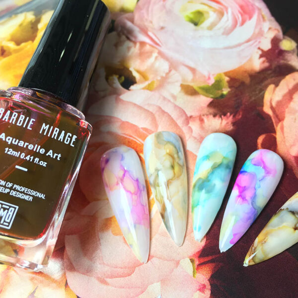 blooming liquid nail effect aquarelle art